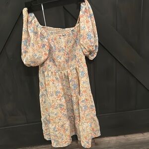 Floral Smocked Puff Sleeve Dress